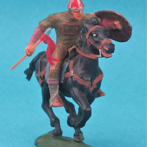 8876 4 Cavalier normand portant lance et bouclier oblong sur cheval 2 (IIIA).